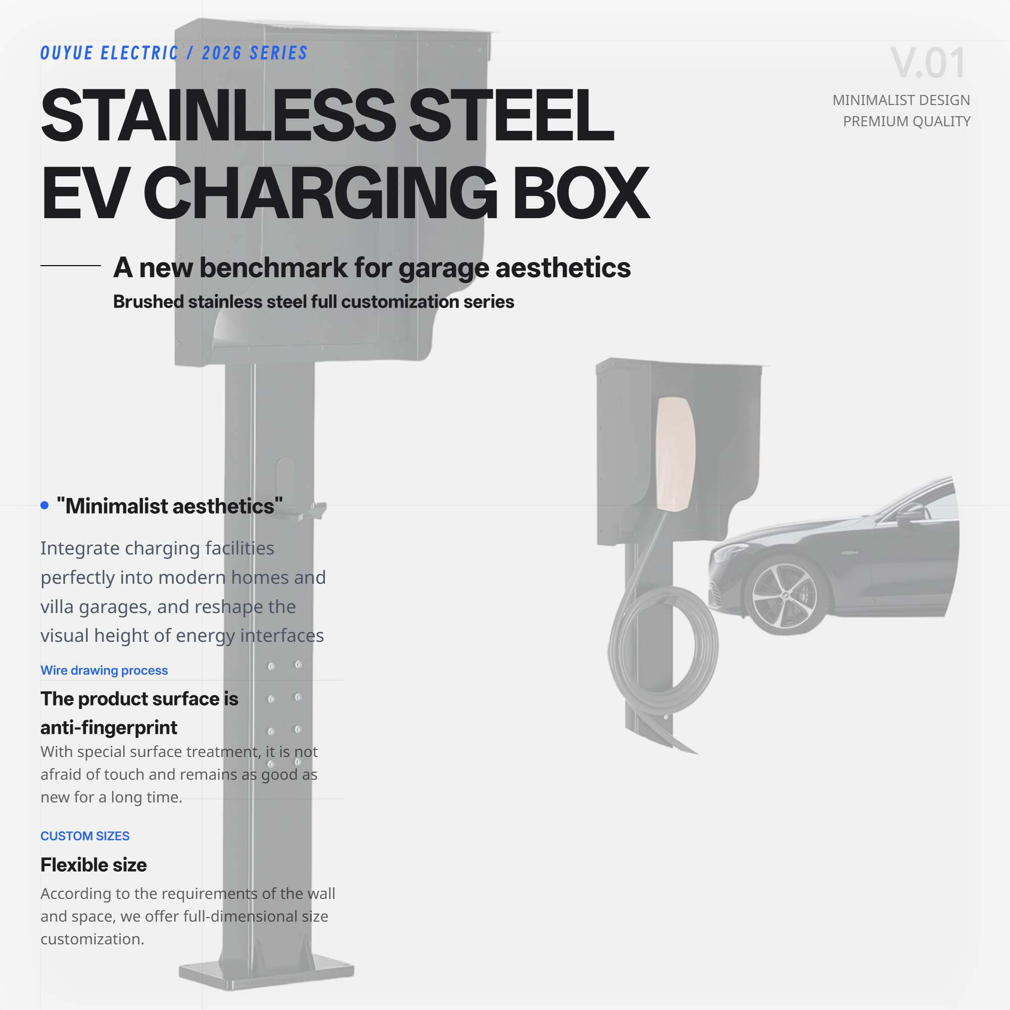 Como as caixas de carregamento de veículos elétricos em aço inoxidável escovado podem se tornar a nova referência em estética de garagem?