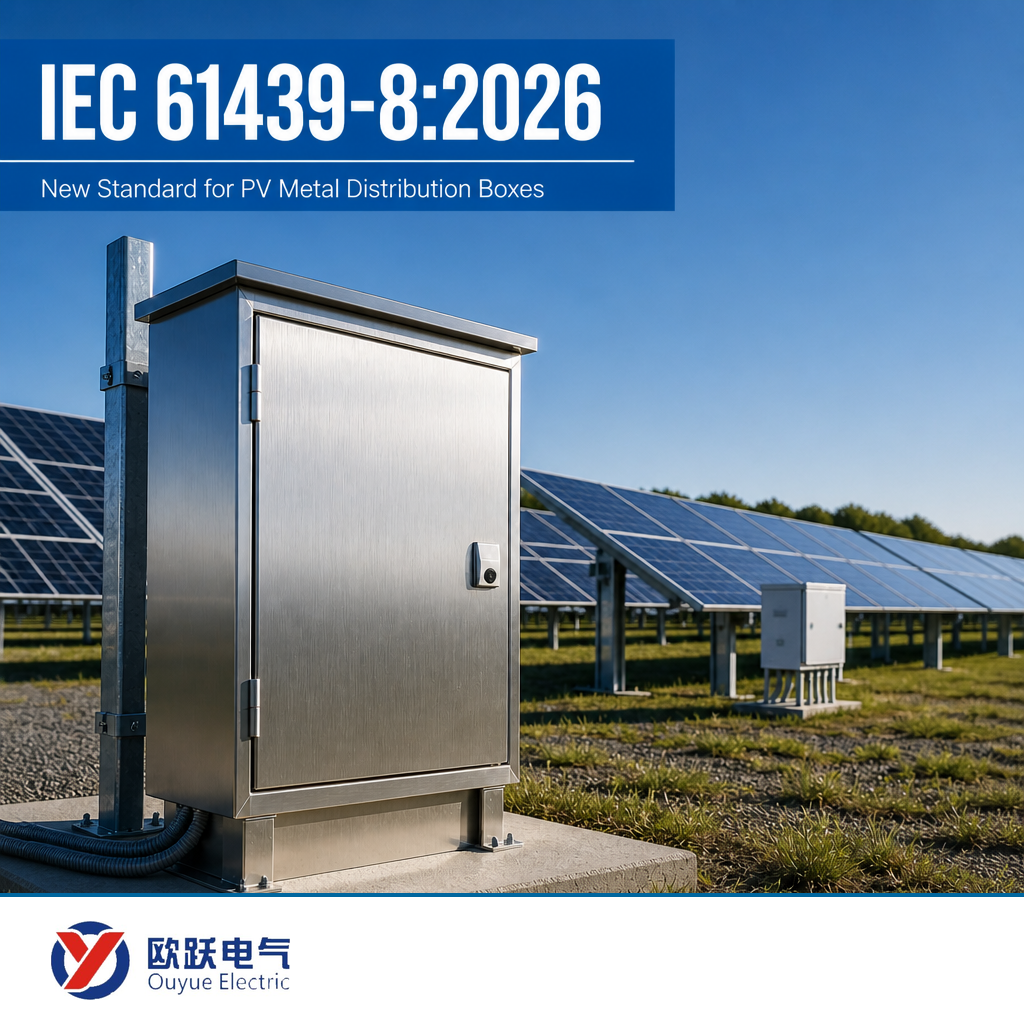 Novas regras IEC 61439-8:2026 para caixas de distribuição metálicas fotovoltaicas