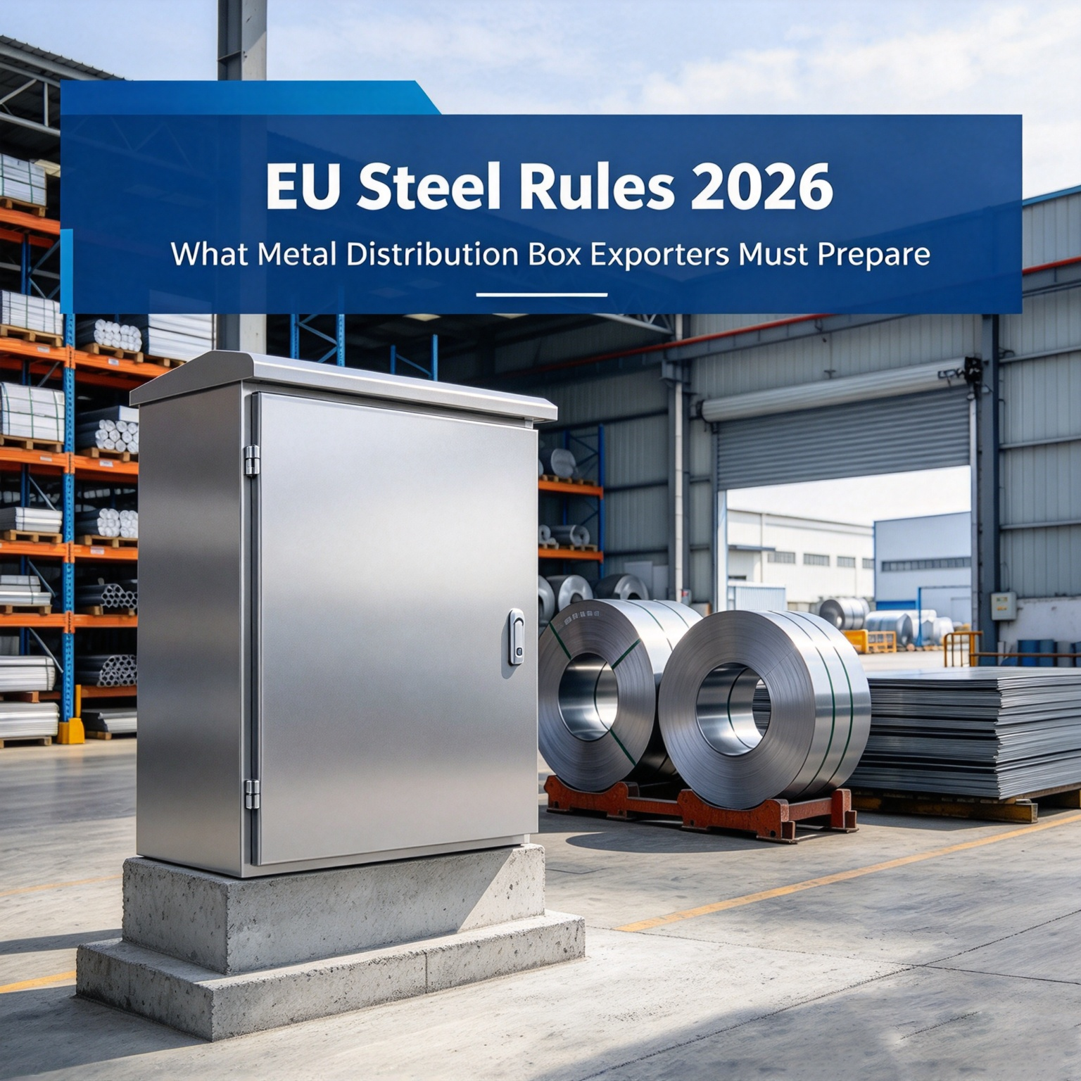 Regras do aço da UE 2026: Guia de exportação de caixas de distribuição de metal